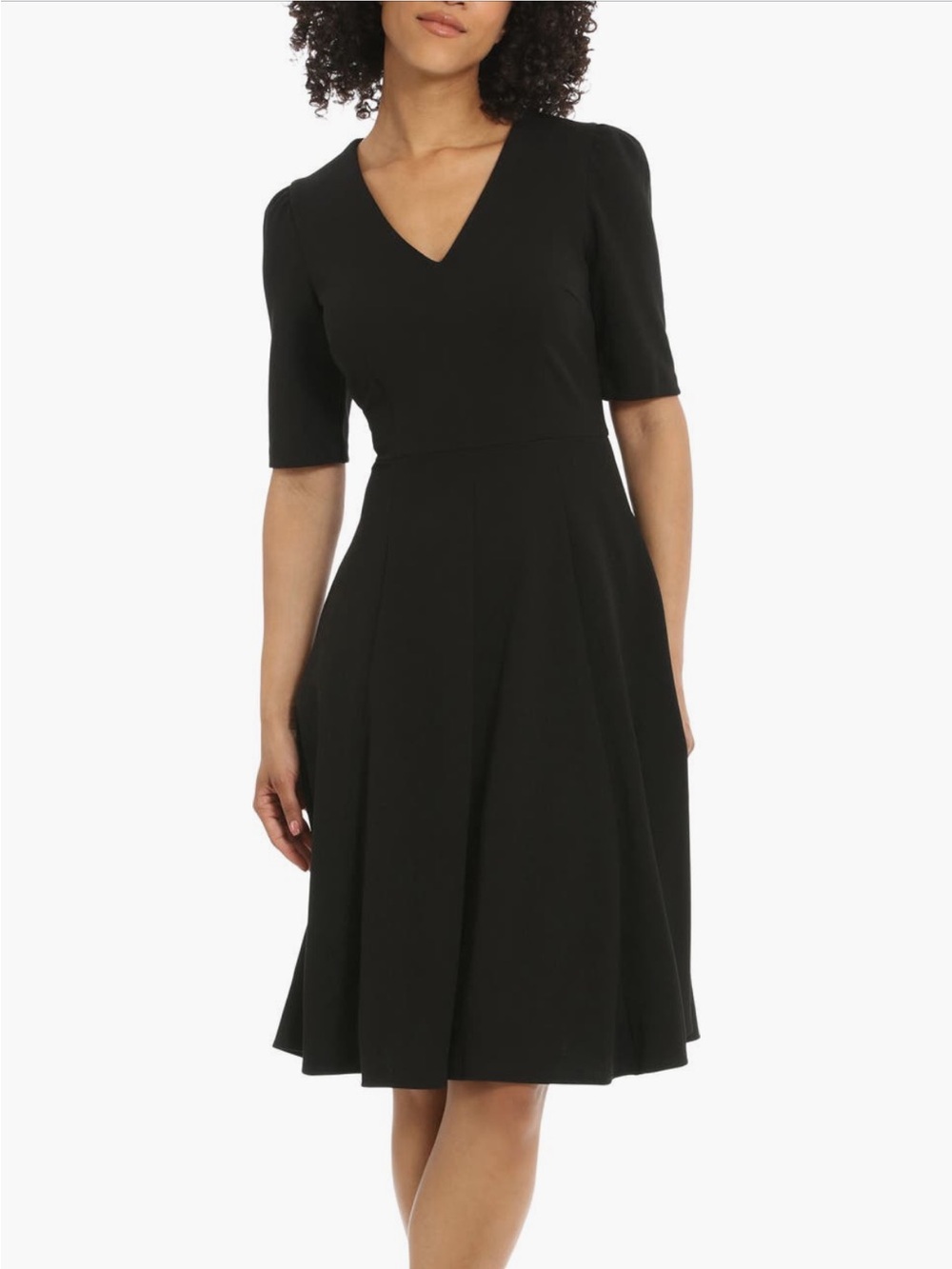 Donna Morgan Black V-Neck Fit & Flare Dress